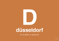 plakat: byplakat düsseldorf med koordinater - rumba orange-Byer-A1two3