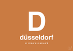 plakat: byplakat düsseldorf med koordinater - rumba orange-Byer-A1two3