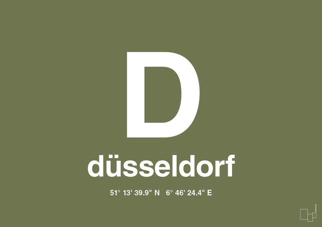 plakat: byplakat düsseldorf med koordinater - secret meadow-Byer-A1two3