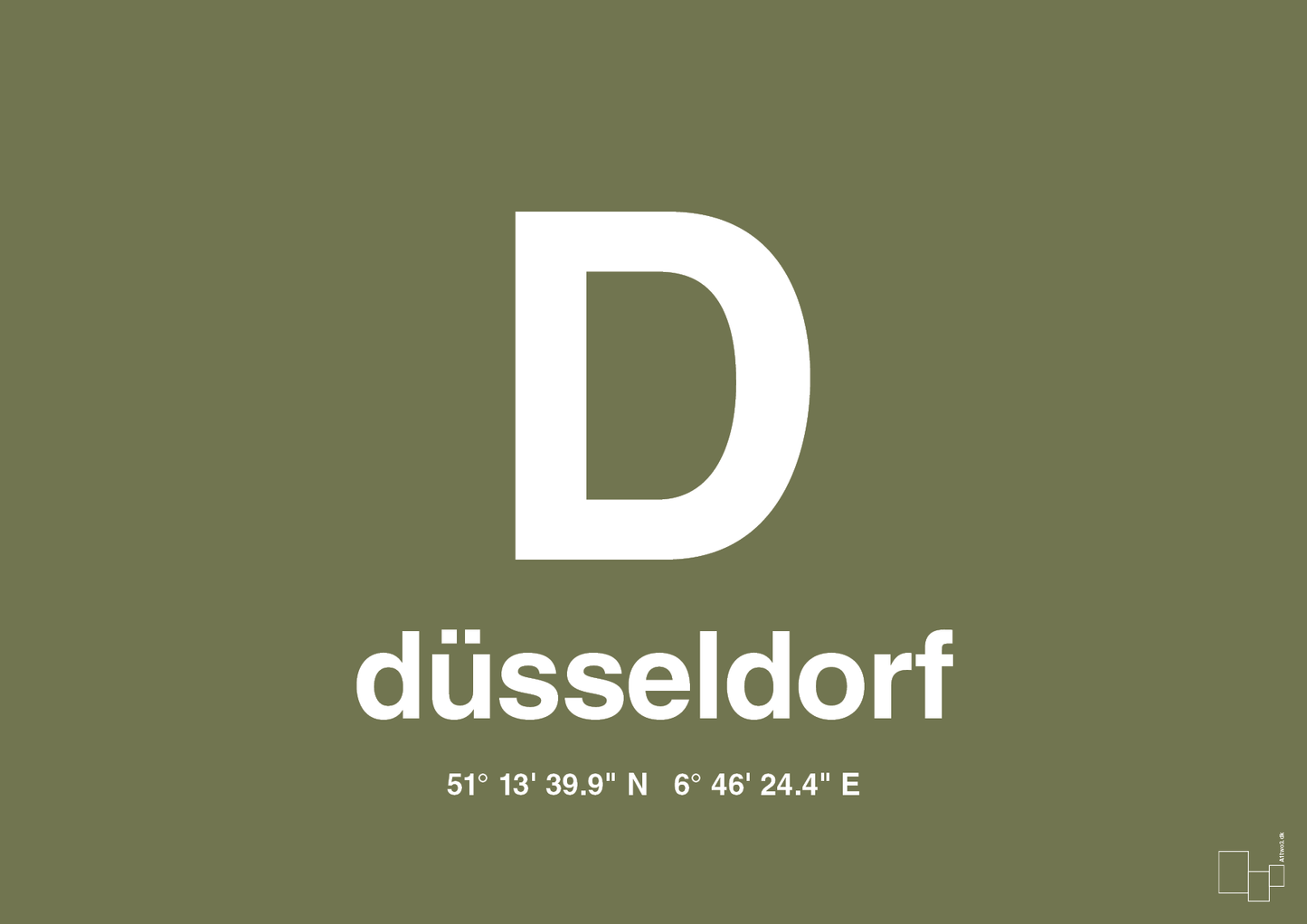 plakat: byplakat düsseldorf med koordinater - secret meadow-Byer-A1two3