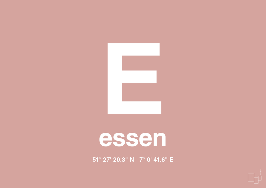 plakat: byplakat essen med koordinater - bubble shell-Byer-A1two3