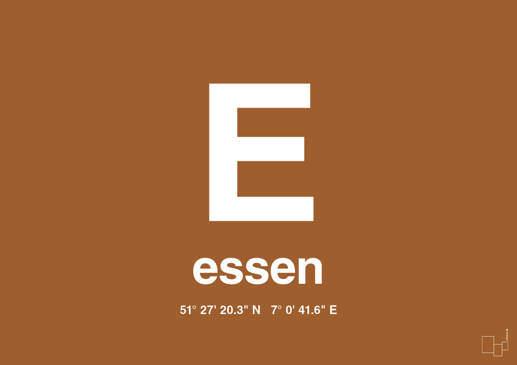 plakat: byplakat essen med koordinater - cognac-Byer-A1two3