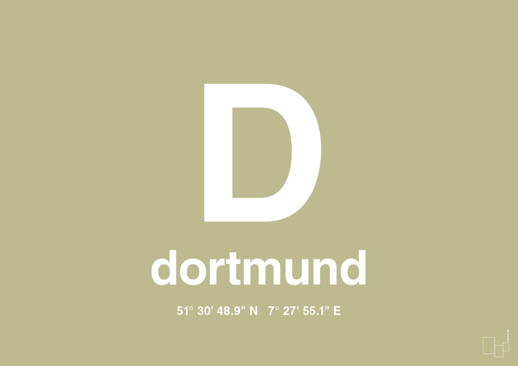 plakat: byplakat dortmund med koordinater - back to nature-Byer-A1two3