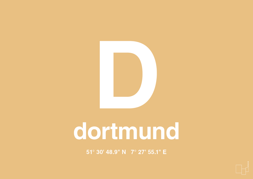 plakat: byplakat dortmund med koordinater - charismatic-Byer-A1two3