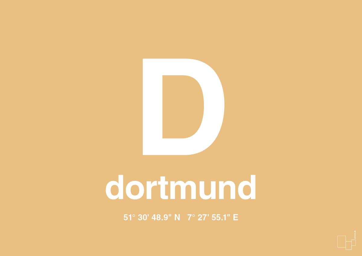 plakat: byplakat dortmund med koordinater - charismatic-Byer-A1two3