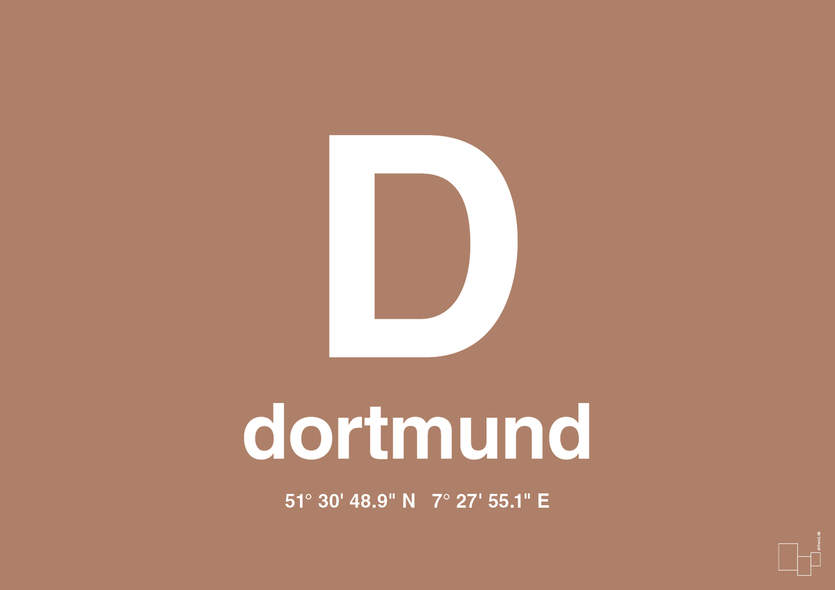 plakat: byplakat dortmund med koordinater - cider spice-Byer-A1two3