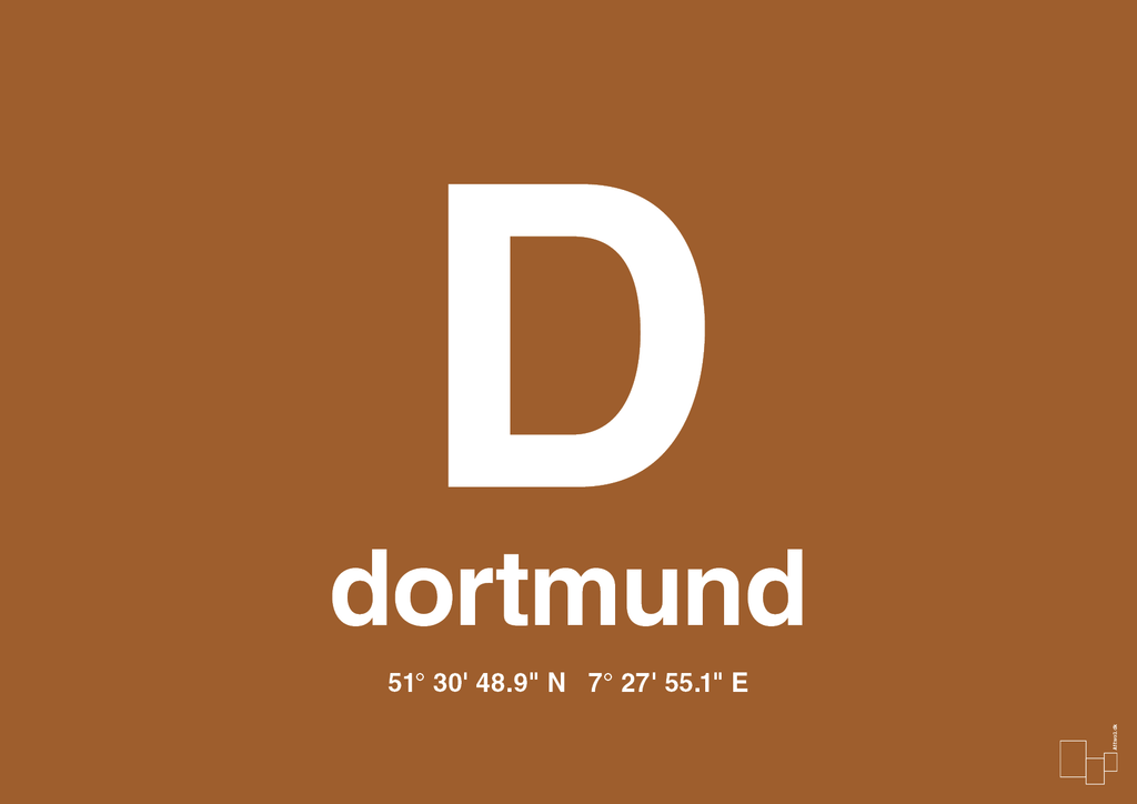 plakat: byplakat dortmund med koordinater - cognac-Byer-A1two3