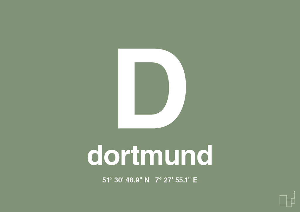 plakat: byplakat dortmund med koordinater - jade-Byer-A1two3