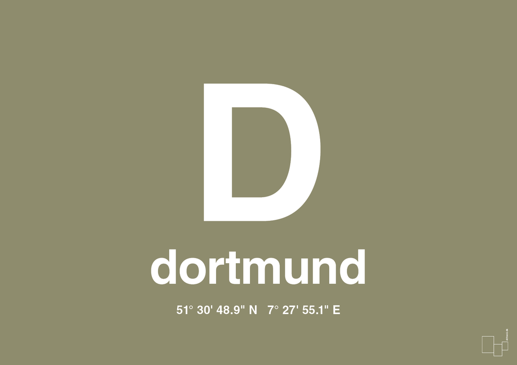plakat: byplakat dortmund med koordinater - misty forrest-Byer-A1two3