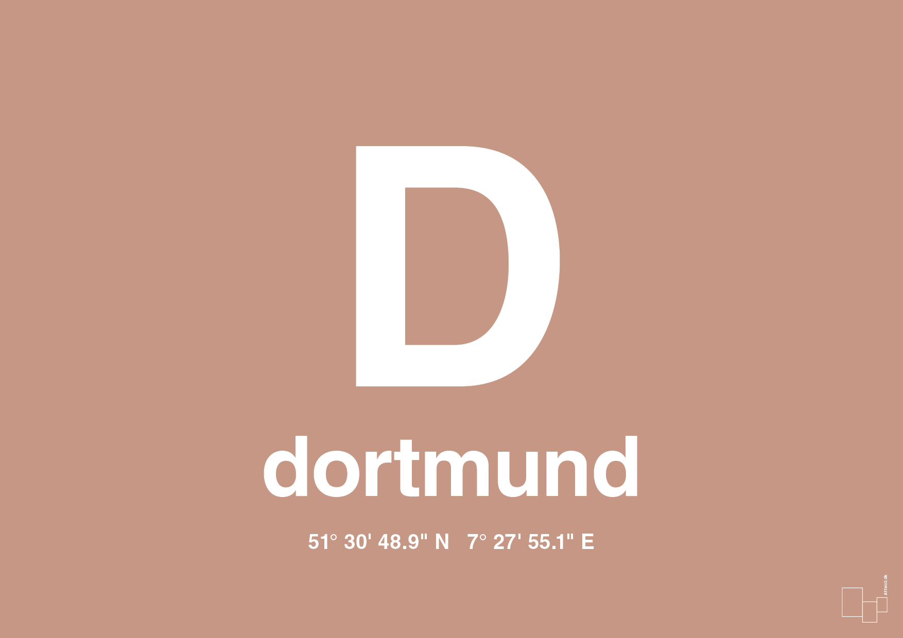 plakat: byplakat dortmund med koordinater - powder-Byer-A1two3