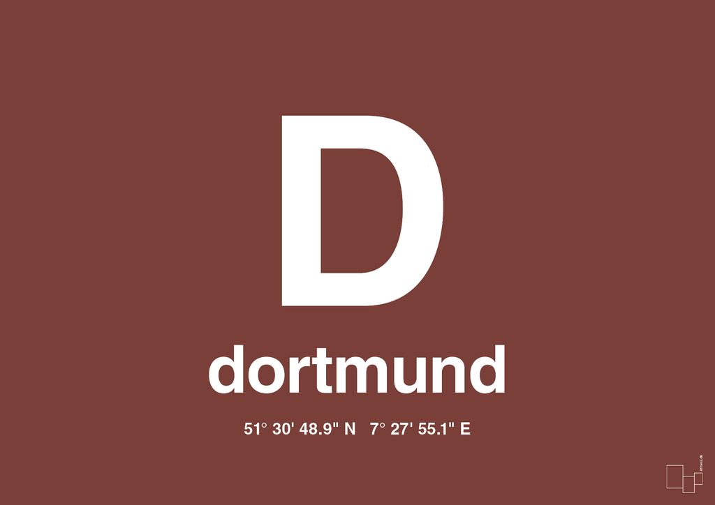 plakat: byplakat dortmund med koordinater - red pepper-Byer-A1two3