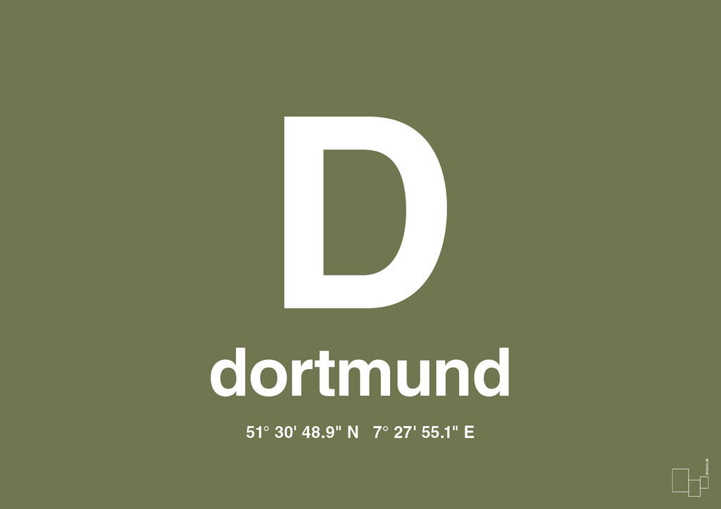 plakat: byplakat dortmund med koordinater - secret meadow-Byer-A1two3