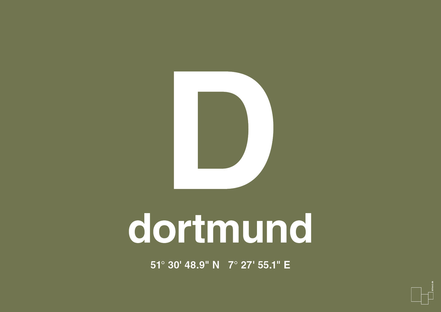 plakat: byplakat dortmund med koordinater - secret meadow-Byer-A1two3