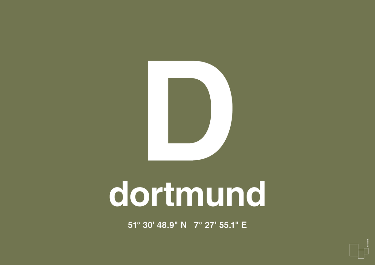 plakat: byplakat dortmund med koordinater - secret meadow-Byer-A1two3