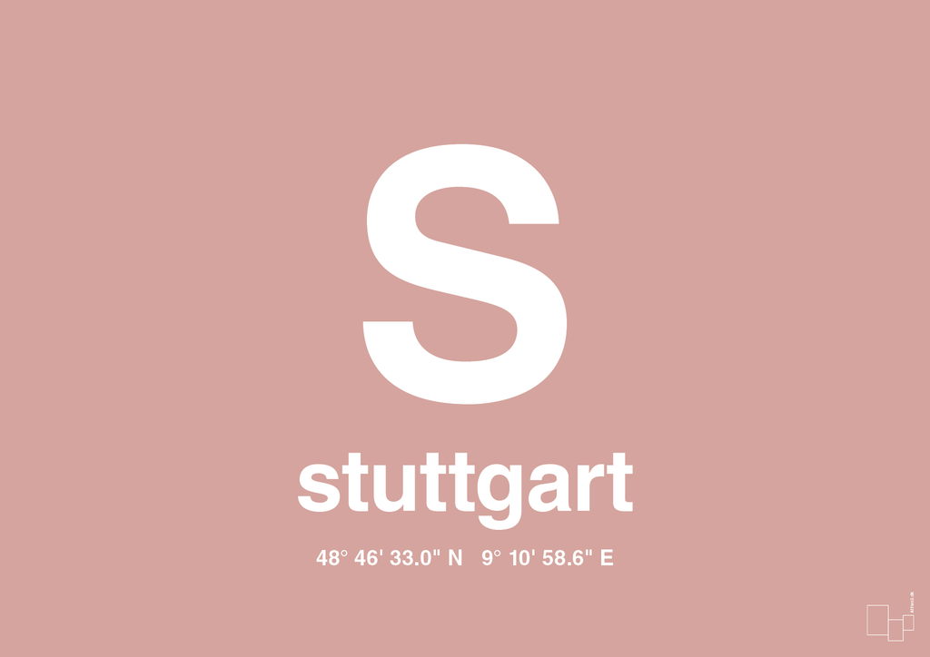 plakat: byplakat stuttgart med koordinater - bubble shell-Byer-A1two3