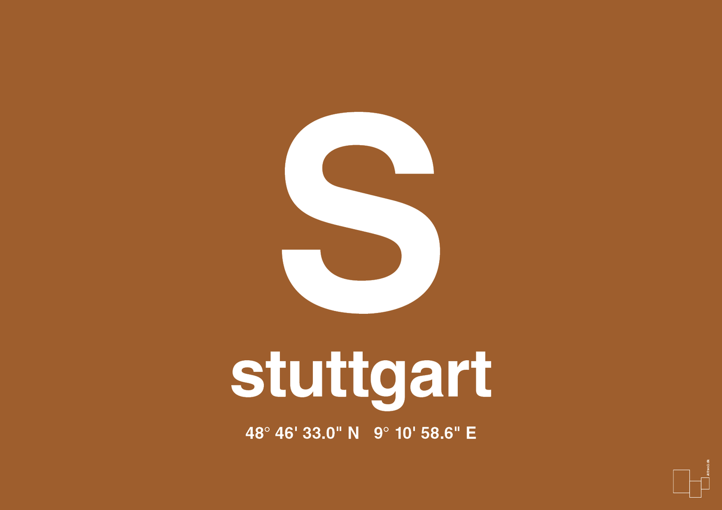 plakat: byplakat stuttgart med koordinater - cognac-Byer-A1two3
