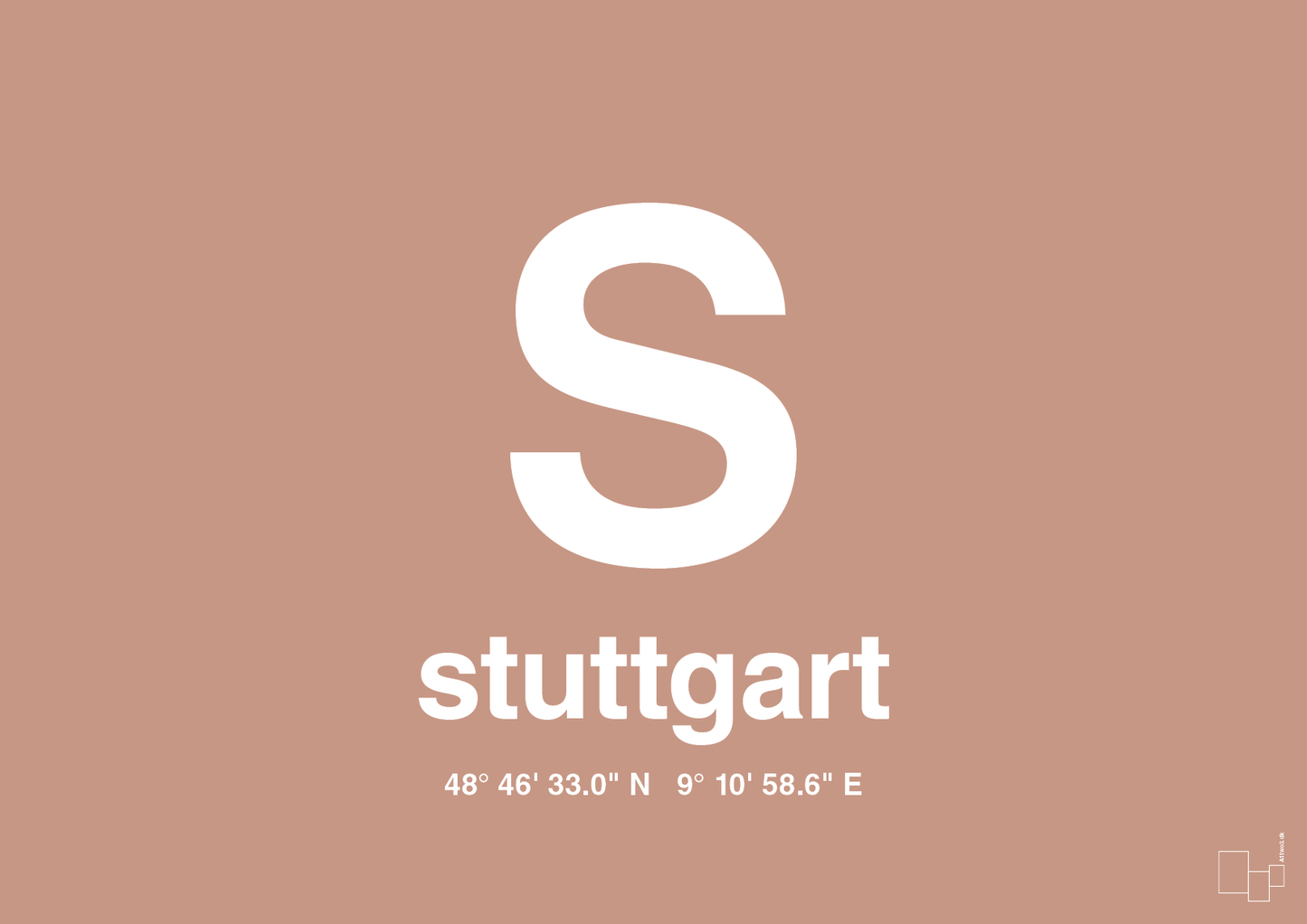 plakat: byplakat stuttgart med koordinater - powder-Byer-A1two3