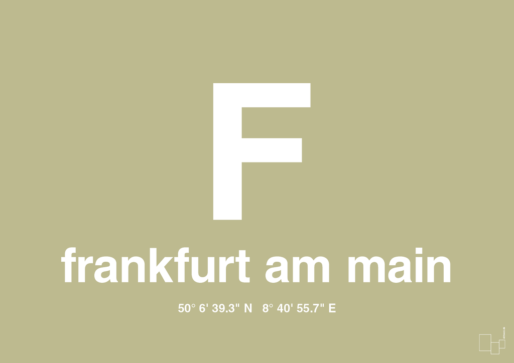 plakat: byplakat frankfurt am main med koordinater - back to nature-Byer-A1two3