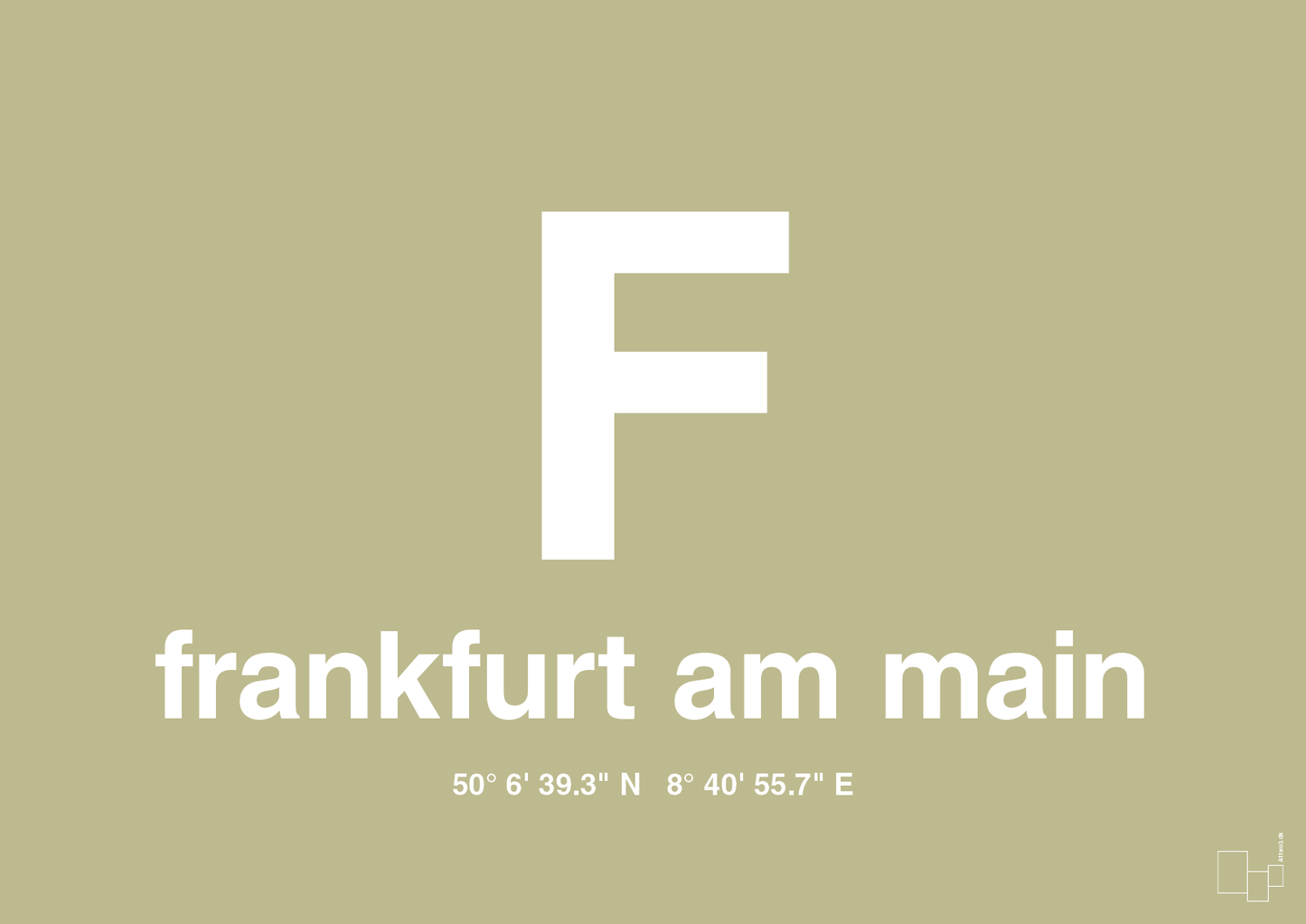 plakat: byplakat frankfurt am main med koordinater - back to nature-Byer-A1two3