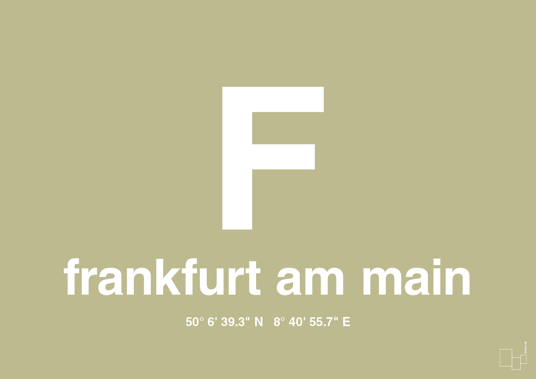 plakat: byplakat frankfurt am main med koordinater - back to nature-Byer-A1two3