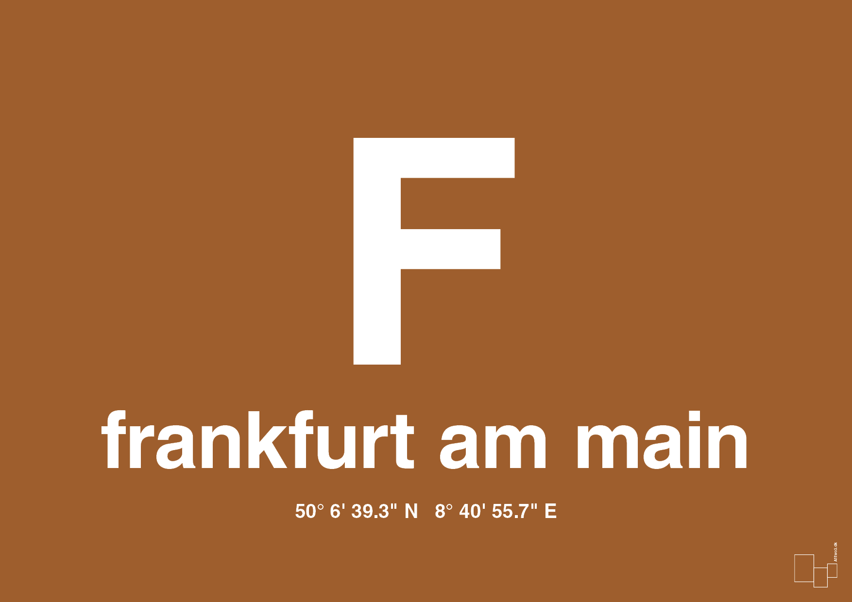plakat: byplakat frankfurt am main med koordinater - cognac-Byer-A1two3