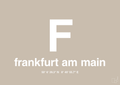 plakat: byplakat frankfurt am main med koordinater - creamy mushroom-Byer-A1two3