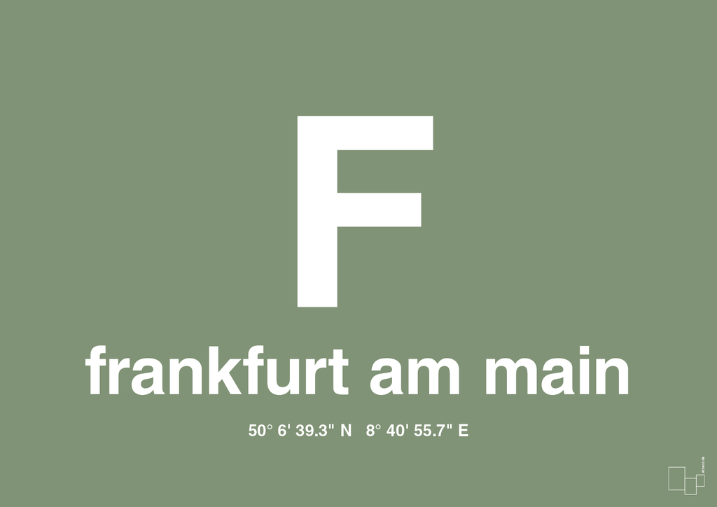 plakat: byplakat frankfurt am main med koordinater - jade-Byer-A1two3