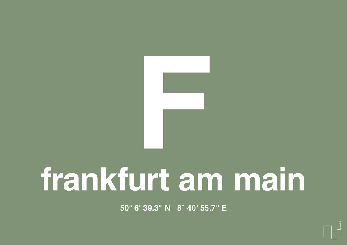 plakat: byplakat frankfurt am main med koordinater - jade-Byer-A1two3