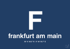 plakat: byplakat frankfurt am main med koordinater - lapis blue-Byer-A1two3