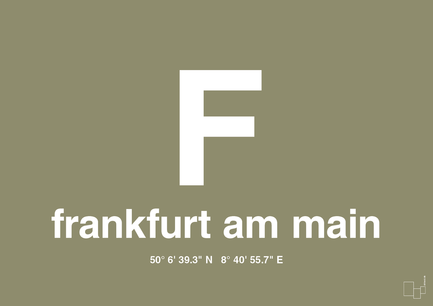 plakat: byplakat frankfurt am main med koordinater - misty forrest-Byer-A1two3