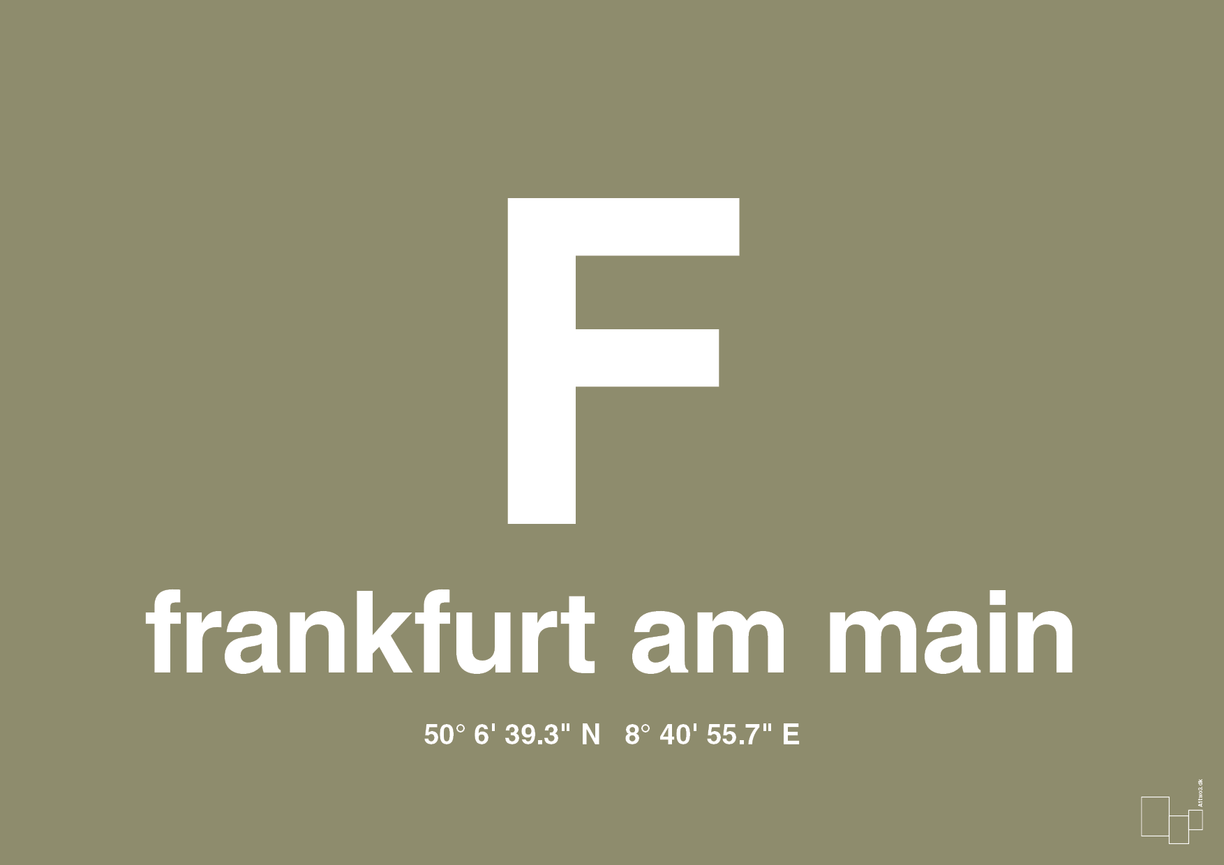 plakat: byplakat frankfurt am main med koordinater - misty forrest-Byer-A1two3