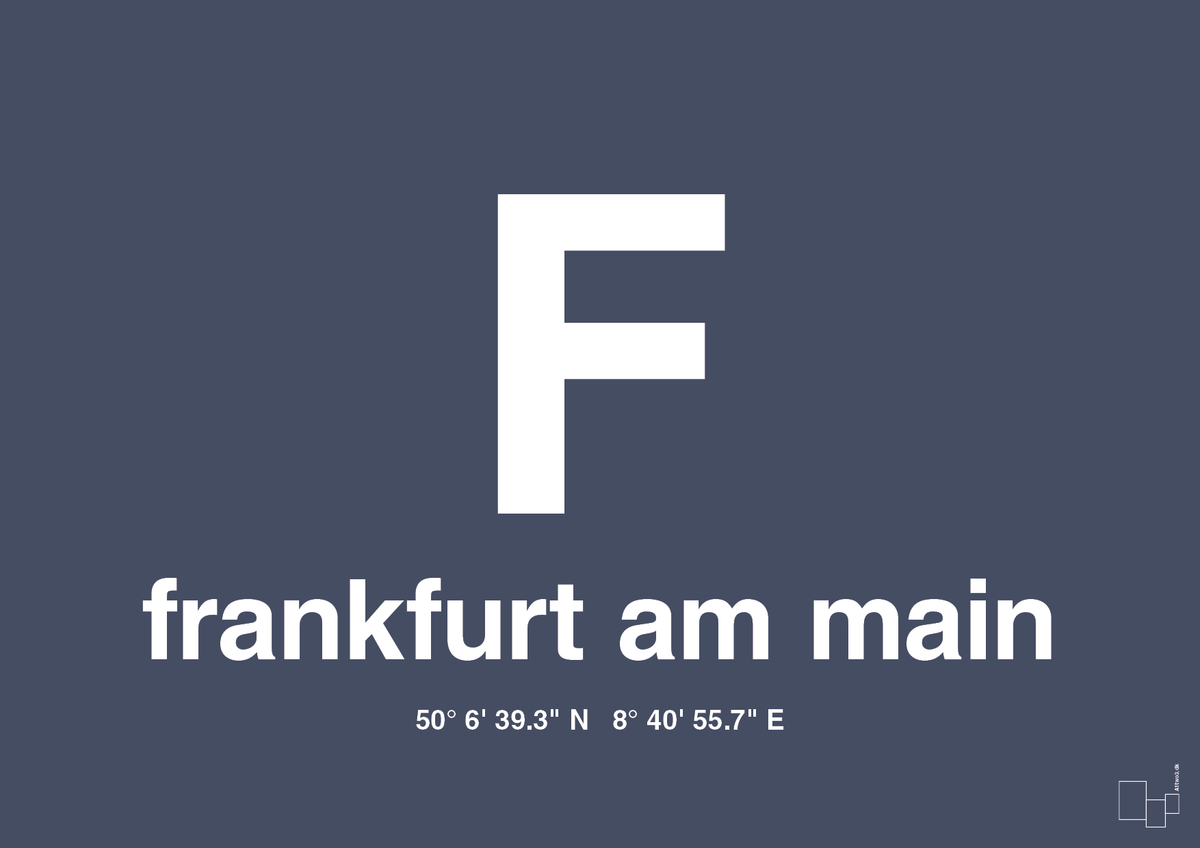 Byplakat frankfurt am main med koordinater - petrol-Byer-A1two3
