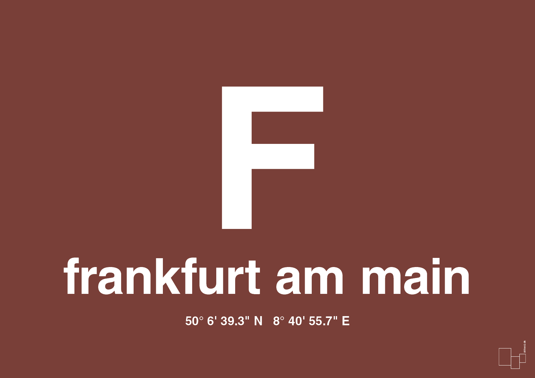 plakat: byplakat frankfurt am main med koordinater - red pepper-Byer-A1two3