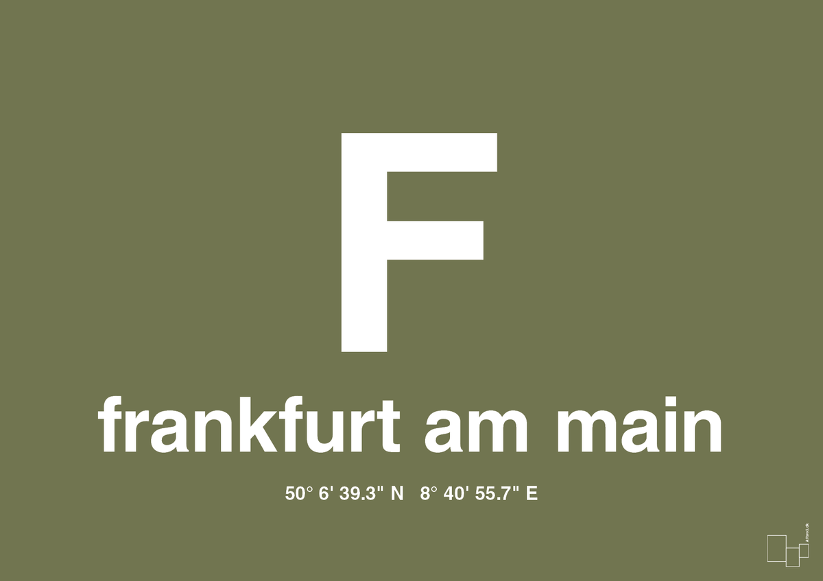 plakat: byplakat frankfurt am main med koordinater - secret meadow-Byer-A1two3