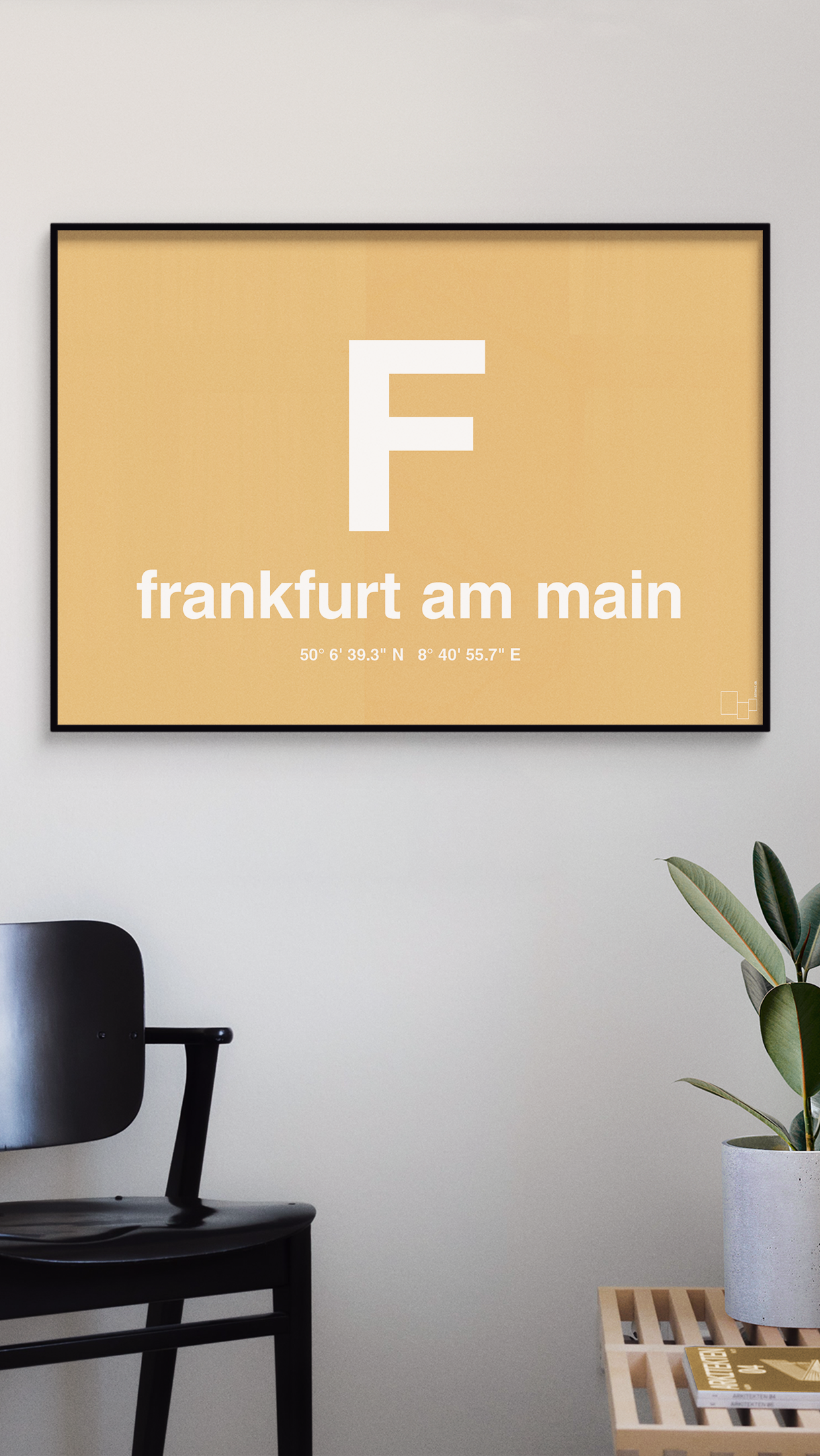 plakat: byplakat frankfurt am main med koordinater - lapis blue-Byer-A1two3