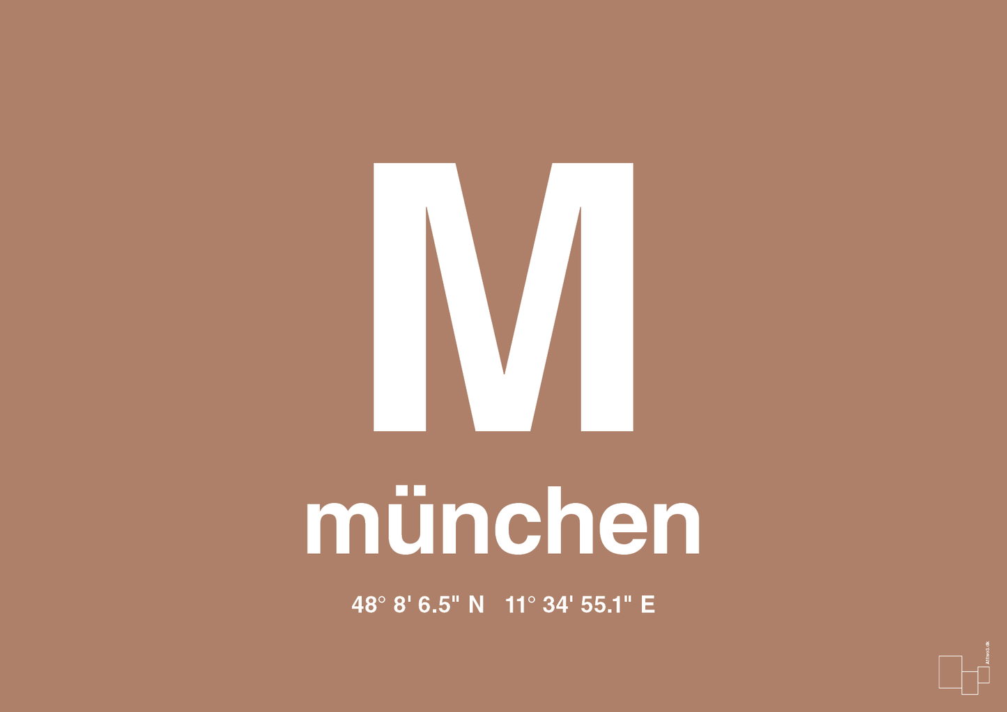 plakat: byplakat münchen med koordinater - cider spice-Byer-A1two3
