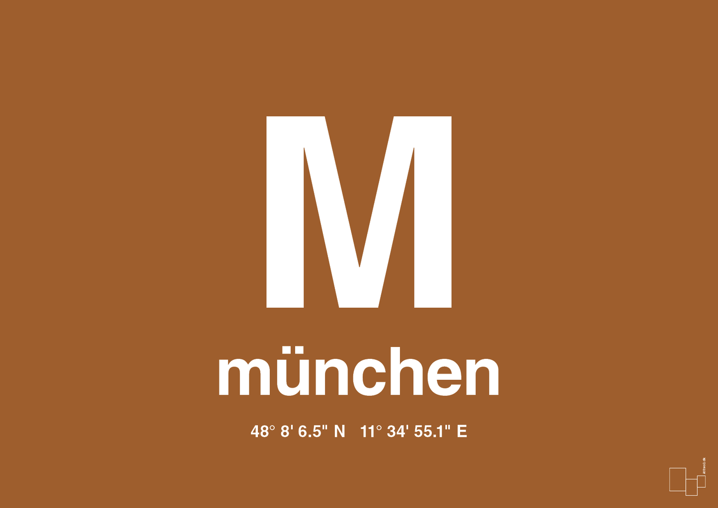 plakat: byplakat münchen med koordinater - cognac-Byer-A1two3