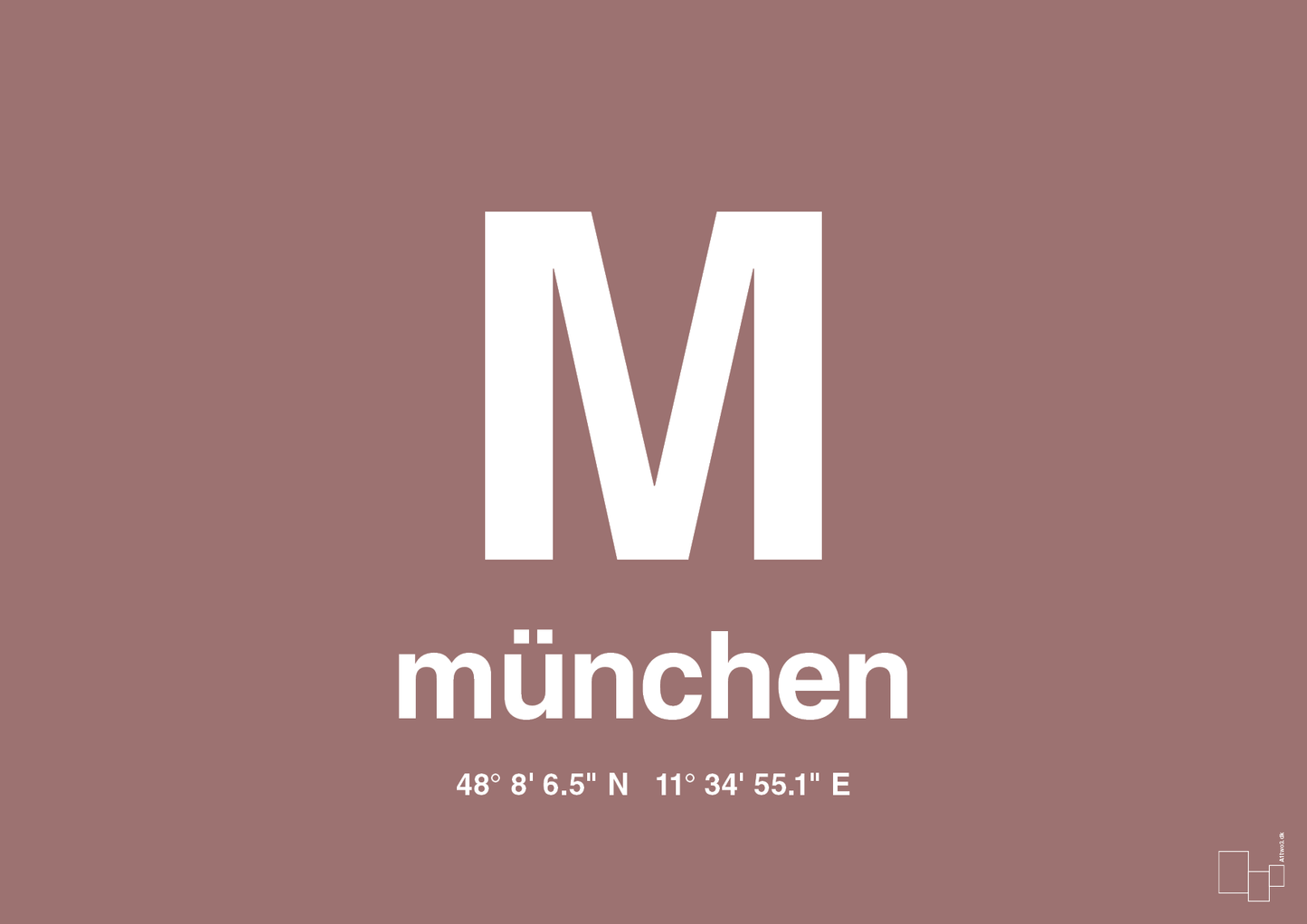 plakat: byplakat münchen med koordinater - plum-Byer-A1two3