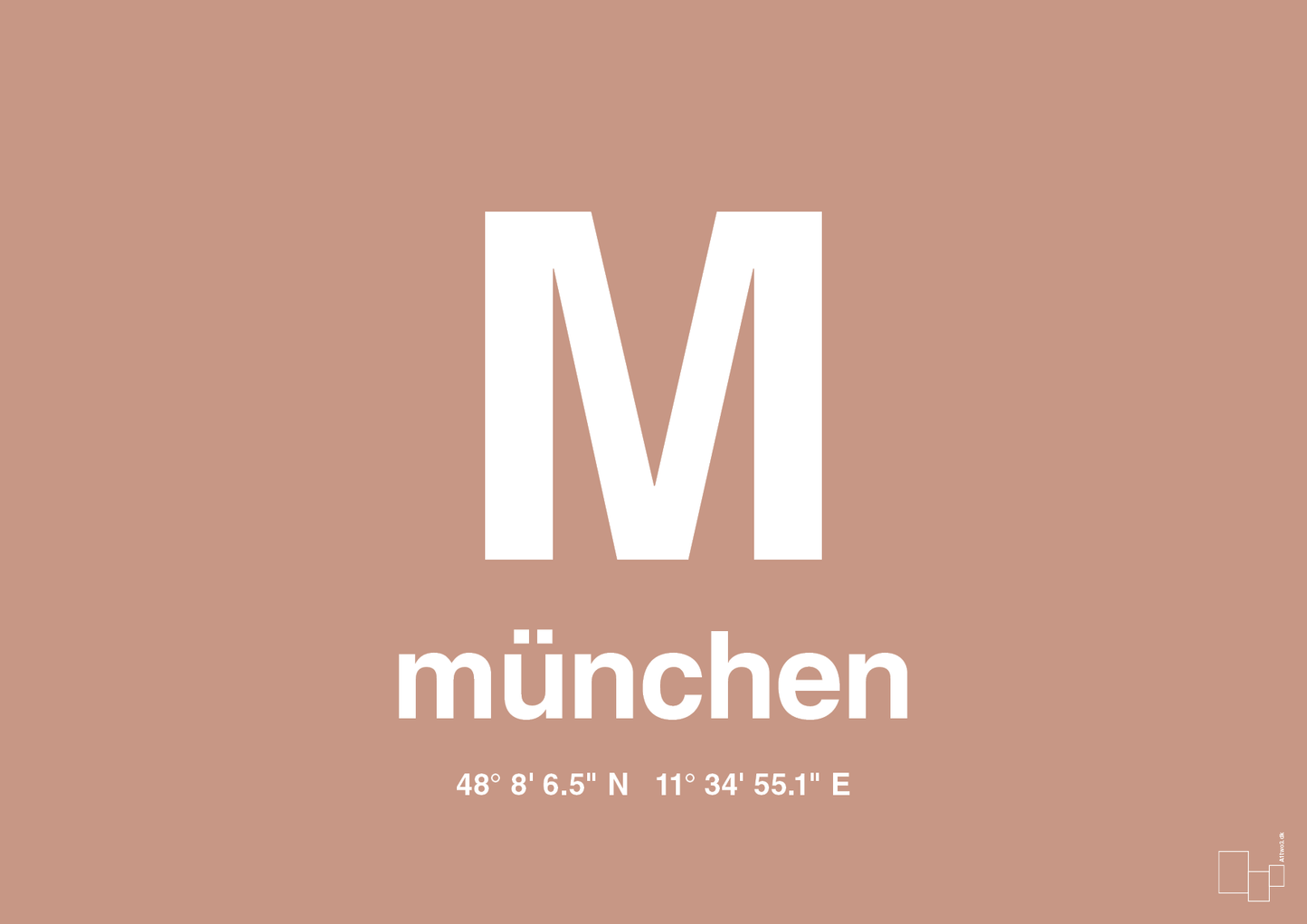 plakat: byplakat münchen med koordinater - powder-Byer-A1two3