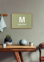 plakat: byplakat münchen med koordinater - graphic charcoal-Byer-A1two3