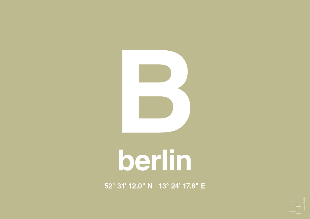 plakat: byplakat berlin med koordinater - back to nature-Byer-A1two3