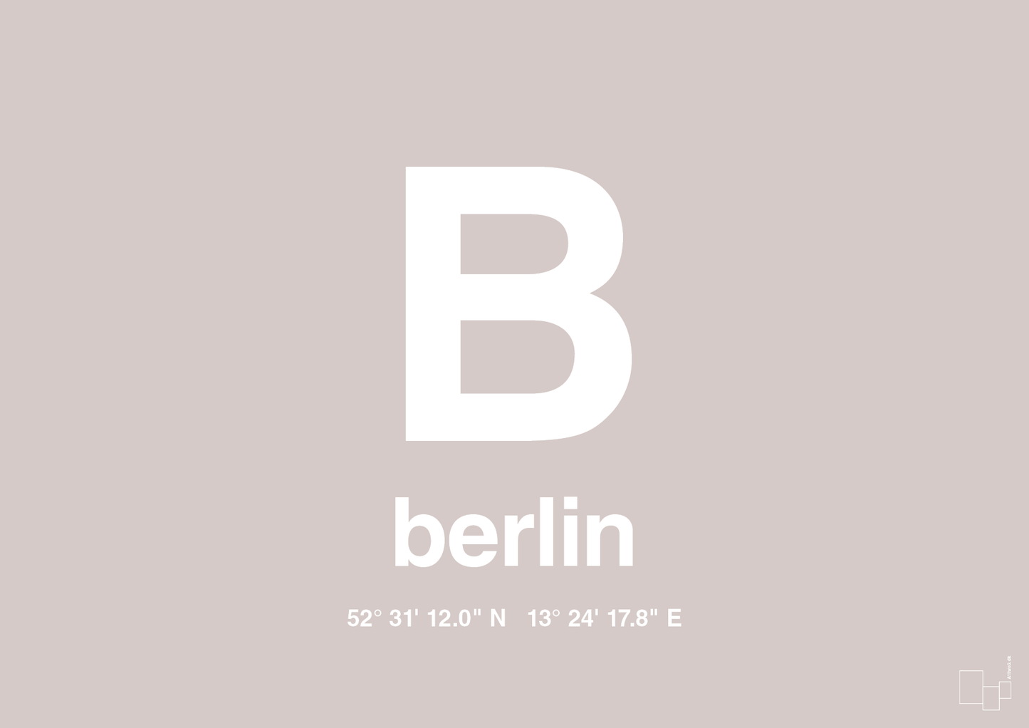 plakat: byplakat berlin med koordinater - broken beige-Byer-A1two3