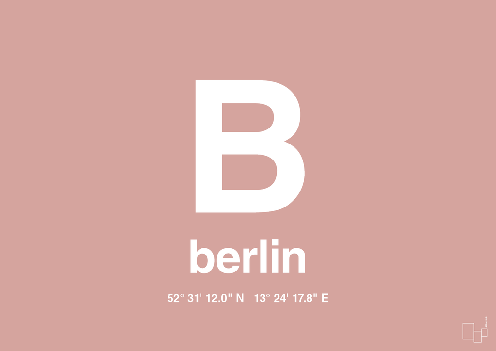 plakat: byplakat berlin med koordinater - bubble shell-Byer-A1two3