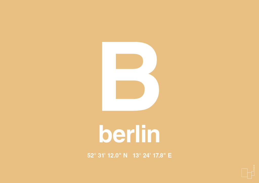 plakat: byplakat berlin med koordinater - charismatic-Byer-A1two3