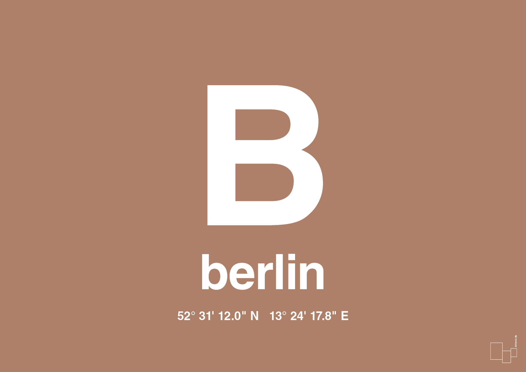 plakat: byplakat berlin med koordinater - cider spice-Byer-A1two3