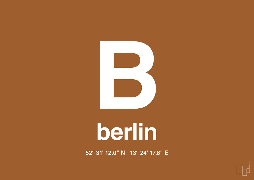 plakat: byplakat berlin med koordinater - cognac-Byer-A1two3