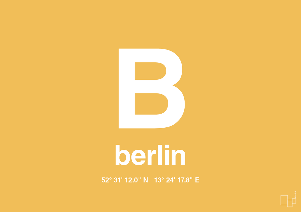 plakat: byplakat berlin med koordinater - honeycomb-Byer-A1two3