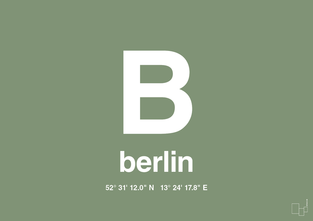 plakat: byplakat berlin med koordinater - jade-Byer-A1two3