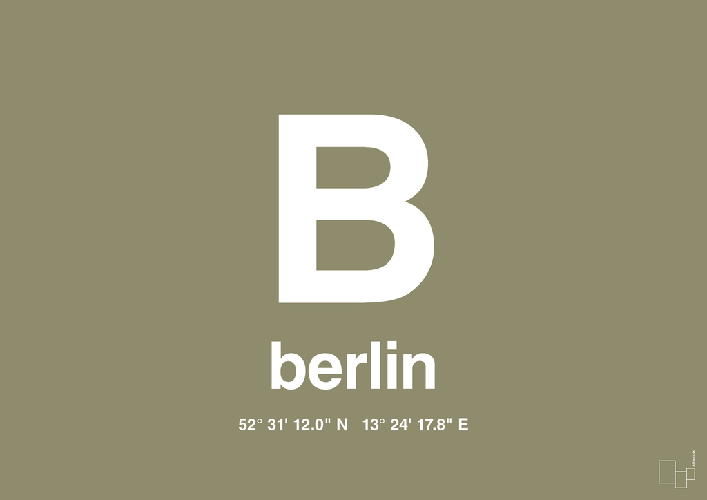 plakat: byplakat berlin med koordinater - misty forrest-Byer-A1two3