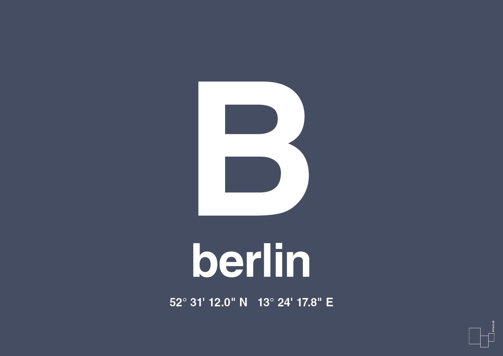 Byplakat berlin med koordinater - petrol-Byer-A1two3